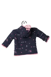 Vorschaubild 2 von Kinder Leichte Jacke Gr. 62 Blau Casual Punkte Schriftzug Kapuze