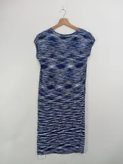 Vorschaubild 4 von Damen Etuikleid Gr. 36/S Blau Gestreift Elegant Modern Viskose