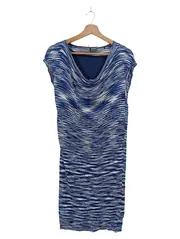 Vorschaubild 1 von Damen Etuikleid Gr. 36/S Blau Gestreift Elegant Modern Viskose