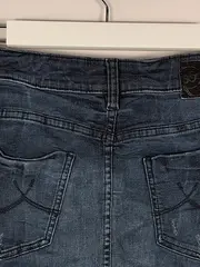 Vorschaubild 4 von Jeansrock Damen Mini Blau Uni Baumwolle Gr. 36 S