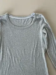 Vorschaubild 3 von Damen Langarmshirt Kariert Grau Gr. 38 M Baumwolle Casual