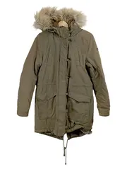 Vorschaubild 1 von Denim Damen Parka Oliv Gr. M Kapuze Fellbesatz