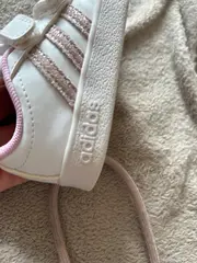 Vorschaubild 6 von Kinder Sneaker Mädchen Gr. 20 Weiß Rosa Klettverschluss Glitzer