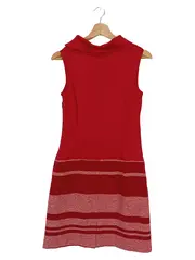 Vorschaubild 2 von Damen Freizeitkleid Gr. 34/XS Rot Elegant Midikleid