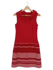 Vorschaubild 1 von Damen Freizeitkleid Gr. 34/XS Rot Elegant Midikleid