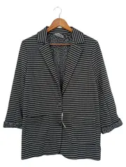 Vorschaubild 1 von Damen Blazer Grau Gestreift 38/M Streetwear Elegant Jacke