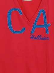 Vorschaubild 2 von Damen T-Shirt Gr. S Rot CA Logo Stickerei V-Ausschnitt