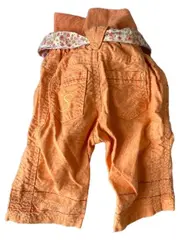 Vorschaubild 2 von Stoffhose Baby Mädchen Gr. 68 Uni Orange Schleife Baumwolle