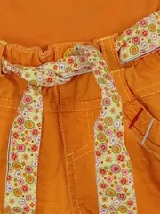 Vorschaubild 3 von Stoffhose Baby Mädchen Gr. 68 Uni Orange Schleife Baumwolle