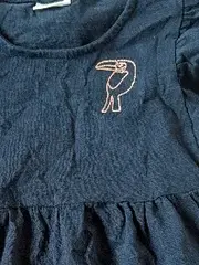 Vorschaubild 6 von Mädchen Kleid Gr. 98 Blau Tukan Stickerei Rüschenärmel