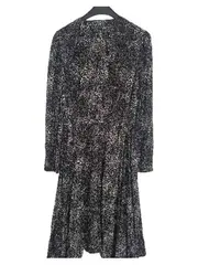 Vorschaubild 3 von Damen Kleid Gr. 36/S Schwarz Weiß Animal Print Viskose