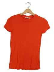 Vorschaubild 1 von Damen T-Shirt Basic Kurzarm Orange Gr. S Viskose