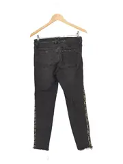 Vorschaubild 2 von Damen Jeans Slim Fit Gr. 38 Schwarz Casual mit Animal Print Streifen