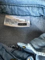 Vorschaubild 5 von Jeanskleid Baby Mädchen Gr. 80 Punkte Knopfleiste Blau Sommer