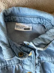 Vorschaubild 4 von Jeanskleid Baby Mädchen Gr. 80 Punkte Knopfleiste Blau Sommer