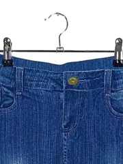 Vorschaubild 2 von Damen Skinny Fit Jeans Gr. 38 Blau mit Blumenmuster Bündchen