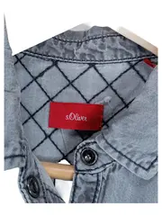 Vorschaubild 2 von Hemdbluse Kinder Gr. 176 Grau Casual Langarm Lyocell