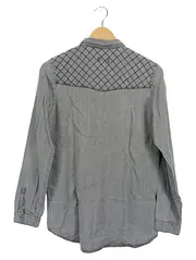 Vorschaubild 3 von Hemdbluse Kinder Gr. 176 Grau Casual Langarm Lyocell