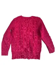 Vorschaubild 5 von Kinder Pullover Zopfstrick Rot Gr. 128 Baumwolle