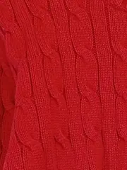 Vorschaubild 3 von Kinder Pullover Zopfstrick Rot Gr. 128 Baumwolle