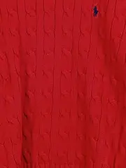 Vorschaubild 2 von Kinder Pullover Zopfstrick Rot Gr. 128 Baumwolle