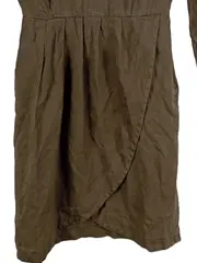 Vorschaubild 3 von Hemdblusenkleid Damen Gr. 36 Oliv Seide Midikleid Alltag