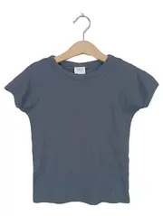 Vorschaubild 1 von Kinder T-Shirt Basic Rippstrick Kurzarm Grau Gr. 128