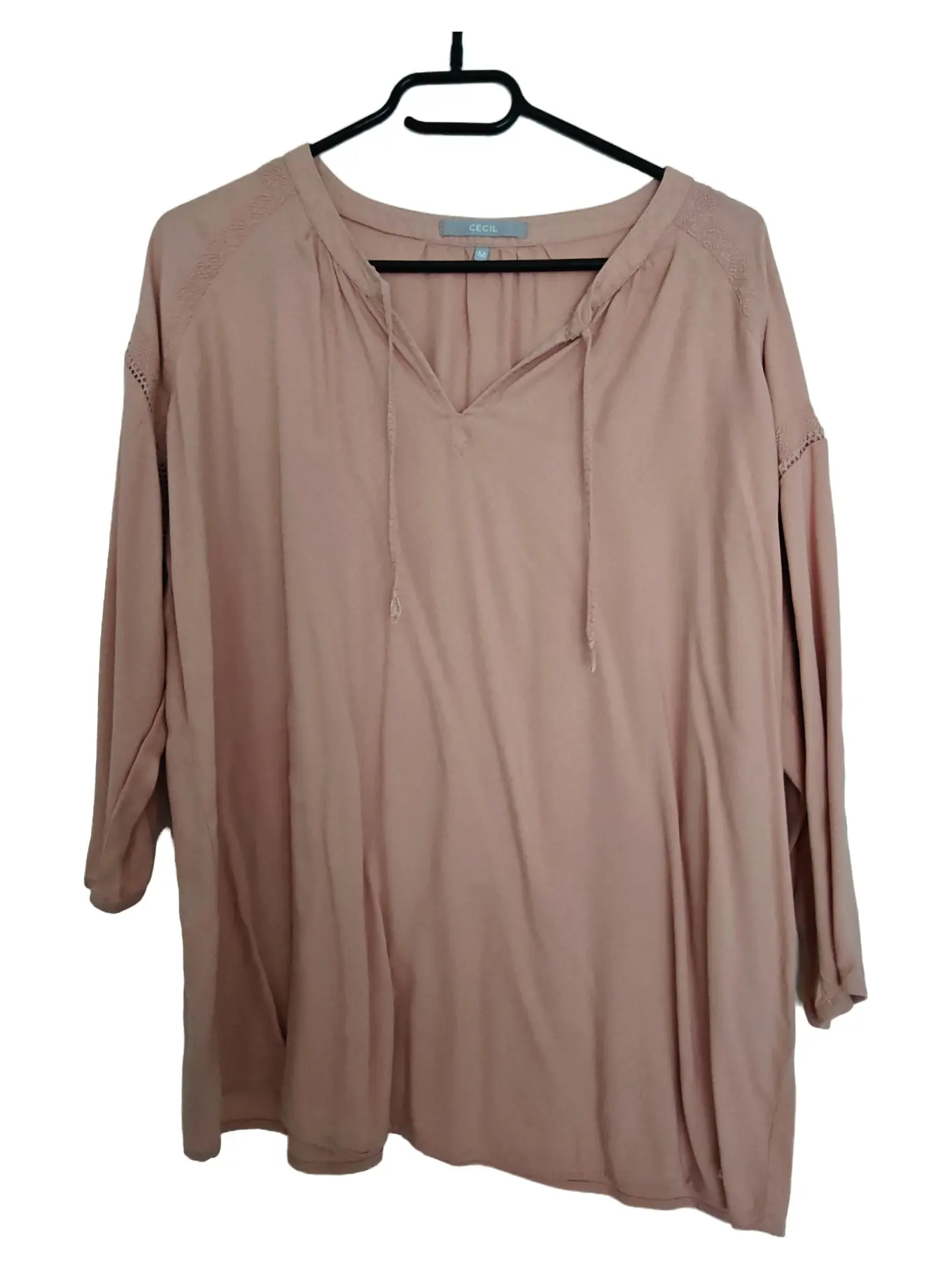 CECIL Damen Bluse Rosa Casual Gr. M Viskose 3/4-Arm