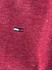 Vorschaubild 4 von Denim Pullover Herren Gr. S V-Ausschnitt Rot Meliert Baumwolle
