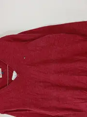 Vorschaubild 5 von Denim Pullover Herren Gr. S V-Ausschnitt Rot Meliert Baumwolle