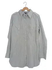 Vorschaubild 1 von Hemdbluse Damen XL Grau Gestreift Baumwolle Langarm