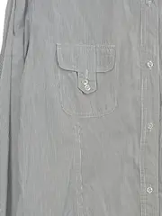 Vorschaubild 3 von Hemdbluse Damen XL Grau Gestreift Baumwolle Langarm