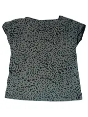Vorschaubild 2 von TAIFUN Damen Hemdbluse L/40 Grau Animal Print Glitzer Kurzarm Modisch
