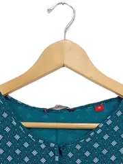 Vorschaubild 2 von Damen Freizeitkleid Gr. 38 Petrol Grafisch Casual