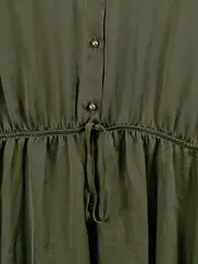 Vorschaubild 5 von Hemdblusenkleid Damen Gr. M Oliv Langarm Tunnelzug Casual