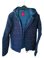 Vorschaubild 3 von Steppjacke Kinder Gr. 164 Blau Kapuze Übergangsjacke