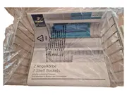 Vorschaubild 2 von 2 Regalkörbe Aufbewahrungskorb Metall Silber 41x14x28 cm NEU