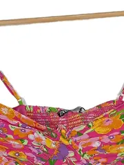 Vorschaubild 5 von Damen Crop Top Blumenmuster Pink Träger Gr. L Viskose