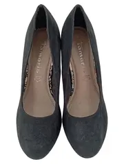 Vorschaubild 2 von Pumps Damen Gr. 38 Schwarz Elegant Plateau High Heels