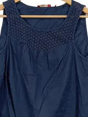 Vorschaubild 6 von Damen Top Ärmellos Häkeldetail Blau Gr. S 36