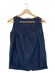 Vorschaubild 1 von Damen Top Ärmellos Häkeldetail Blau Gr. S 36