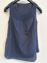 Vorschaubild 4 von Damen Top Ärmellos Häkeldetail Blau Gr. S 36