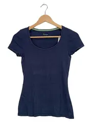 Vorschaubild 1 von Damen T-Shirt Basic Gr. 34 XS Navy Blau Kurzarm Baumwolle