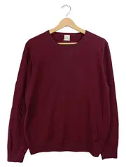 Vorschaubild 1 von Herren Pullover Gr. 48 M Rot Rundhals Wolle Polyacryl Basic