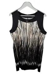 Vorschaubild 1 von Kleid Damen Gr. 46 Schwarz Weiß Ärmellos Elegant