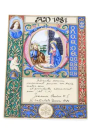 Vorschaubild 1 von Wandteller AD 1981 Weihnachtskrippe Breviarium Corvinus 12x15cm