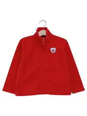 Vorschaubild 1 von Kinder Fleecejacke Gr. 98 Rot Uni Reißverschluss Logo Print