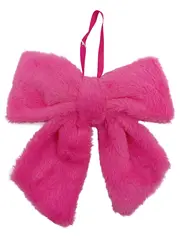 Vorschaubild 1 von Home Dekoanhänger Schleife Kunstfell Pink 28x26cm Deko Hänger
