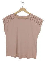 Vorschaubild 1 von Damen T-Shirt Gr. 36/S Rosa Feminin mit Lochmuster