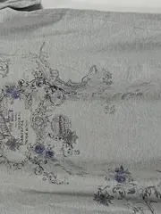 Vorschaubild 4 von Damen T-Shirt Gr. 42/XL Grau Floraler Print Strass Viskose